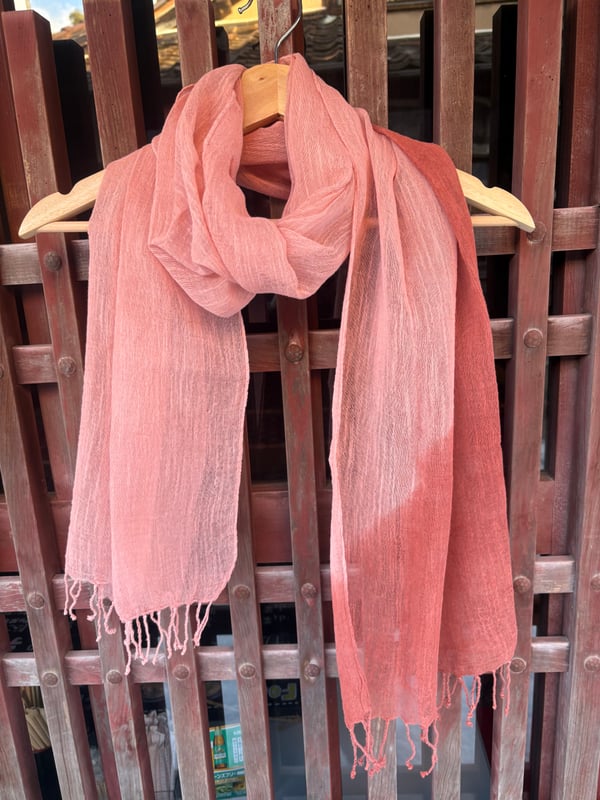 ベンガラ染めストール コットンシルク