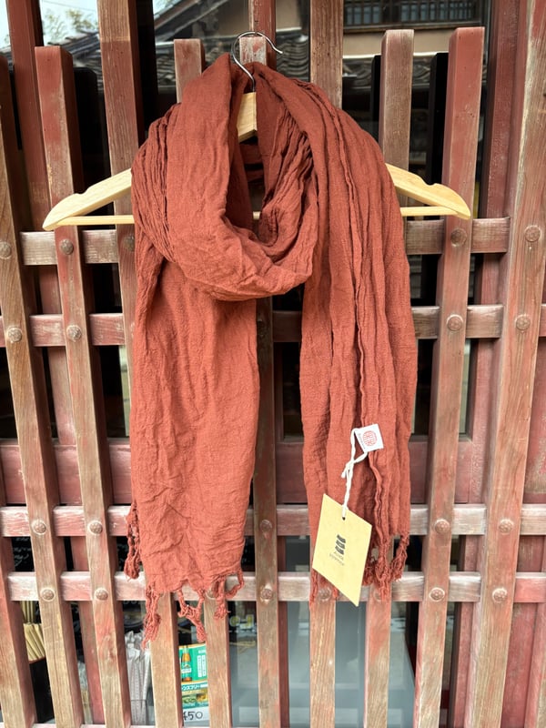 ベンガラ染コットンストール
